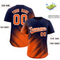 Custom Navy Orange Diagonal Stripe Personalized Gradient Fashion Baseball Jersey Limited
