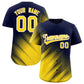 Custom Navy Gold Diagonal Stripe Personalized Gradient Fashion Baseball Jersey