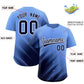 Custom Light Blue Navy Diagonal Stripe Personalized Gradient Fashion Baseball Jersey Limited