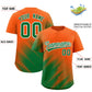 Custom Orange Kelly Green Diagonal Stripe Personalized Gradient Fashion Baseball Jersey Limited