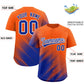 Custom Orange Royal Diagonal Stripe Personalized Gradient Fashion Baseball Jersey Limited