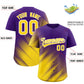 Custom Purple Gold Diagonal Stripe Personalized Gradient Fashion Baseball Jersey Limited