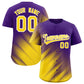 Custom Purple Gold Diagonal Stripe Personalized Gradient Fashion Baseball Jersey