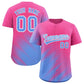 Custom Pink Light Blue Diagonal Stripe Personalized Gradient Fashion Baseball Jersey