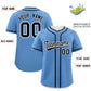 Custom Light Blue Black Personalized Classic Authentic Baseball Jersey Limited