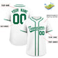 Custom White Kelly Green Personalized Classic Authentic Baseball Jersey Limited
