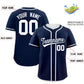 Custom Navy White Personalized Classic Authentic Baseball Jersey Limited