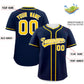 Custom Navy Gold Personalized Classic Authentic Baseball Jersey Limited