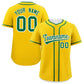 Custom Gold Kelly Green Personalized Classic Authentic Baseball Jersey