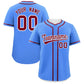 Custom Powder Blue Crimson Personalized Classic Authentic Baseball Jersey