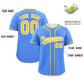 Custom Powder Blue Gold Personalized Classic Authentic Baseball Jersey Limited