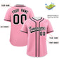 Custom Light Pink Black Personalized Classic Authentic Baseball Jersey Limited