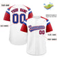 Custom White Red Contrast Raglan Sleeves Authentic Baseball Jersey Limited