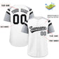 Custom White Silver Contrast Raglan Sleeves Authentic Baseball Jersey Limited