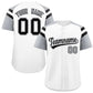 Custom White Silver Contrast Raglan Sleeves Authentic Baseball Jersey