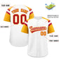 Custom White Yellow Contrast Raglan Sleeves Authentic Baseball Jersey Limited