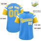 Custom Powder Blue Gold Contrast Raglan Sleeves Authentic Baseball Jersey Limited