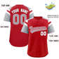 Custom Red Silver Contrast Raglan Sleeves Authentic Baseball Jersey Limited