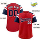Custom Red Navy Contrast Raglan Sleeves Authentic Baseball Jersey Limited