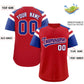 Custom Red Royal Contrast Raglan Sleeves Authentic Baseball Jersey Limited