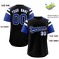 Custom Black Royal Contrast Raglan Sleeves Authentic Baseball Jersey Limited