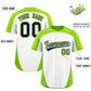 Custom White Neon Green Personalized Edge Color Block Authentic Baseball Jersey Limited