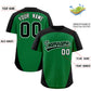 Custom Kelly Green Black Personalized Edge Color Block Authentic Baseball Jersey Limited