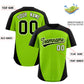 Custom Neon Green Black Personalized Edge Color Block Authentic Baseball Jersey Limited