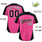 Custom Pink Black Personalized Edge Color Block Authentic Baseball Jersey Limited
