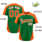 Custom Kelly Green Orange Personalized Edge Color Block Authentic Baseball Jersey Limited