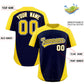 Custom Navy Gold Personalized Edge Color Block Authentic Baseball Jersey Limited