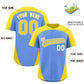 Custom Light Blue Gold Personalized Edge Color Block Authentic Baseball Jersey Limited