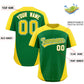 Custom Kelly Green Gold Personalized Edge Color Block Authentic Baseball Jersey Limited