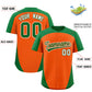 Custom Orange Kelly Green Personalized Edge Color Block Authentic Baseball Jersey Limited