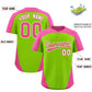 Custom Neon Green Pink Personalized Edge Color Block Authentic Baseball Jersey Limited