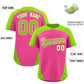 Custom Pink Neon Green Personalized Edge Color Block Authentic Baseball Jersey Limited