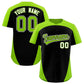 Custom Black Neon Green Personalized Edge Color Block Authentic Baseball Jersey