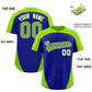 Custom Royal Neon Green Personalized Edge Color Block Authentic Baseball Jersey Limited