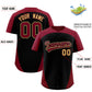 Custom Black Crimson Personalized Edge Color Block Authentic Baseball Jersey Limited