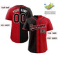Custom Black Red Two Tone Striped Fashion Authentic Baseball Jersey Limited