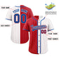 Custom Red White Two Tone Striped Fashion Authentic Baseball Jersey Limited