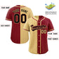 Custom Khaki Crimson Two Tone Striped Fashion Authentic Baseball Jersey Limited