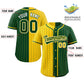Custom Gold Green Two Tone Striped Fashion Authentic Baseball Jersey Limited
