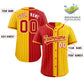 Custom Red Gold Two Tone Striped Fashion Authentic Baseball Jersey Limited
