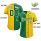 Custom Kelly Green Gold Two Tone Striped Fashion Authentic Baseball Jersey Limited
