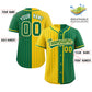Custom Gold Kelly Green Two Tone Striped Fashion Authentic Baseball Jersey Limited