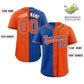 Custom Royal Orange Two Tone Striped Fashion Authentic Baseball Jersey Limited