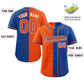 Custom Orange Royal Two Tone Striped Fashion Authentic Baseball Jersey Limited