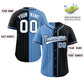 Custom Light Blue Black Two Tone Striped Fashion Authentic Baseball Jersey Limited