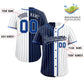 Custom Navy White Two Tone Striped Fashion Authentic Baseball Jersey Limited